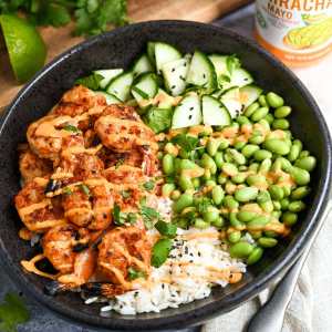 Grilled Shrimp Rice Bowl